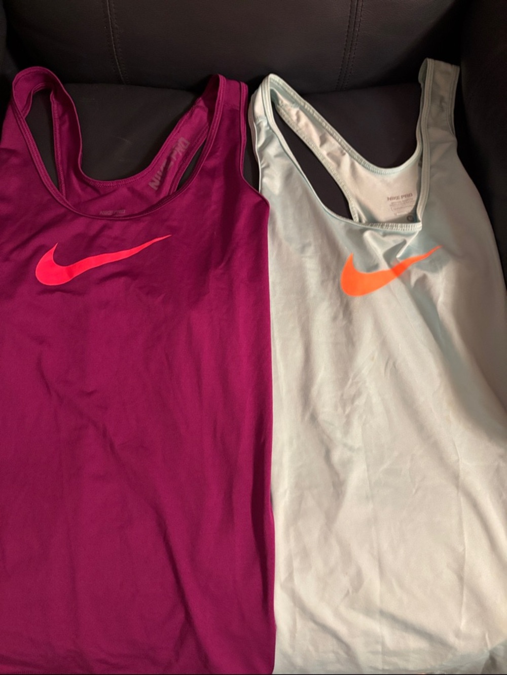 Nike Racerback Tank Tops — Magenta & Light mint green with Neon Accents